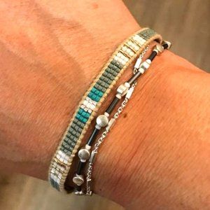 Stella & Dot Multi Strand Bead Pull String Bracelet